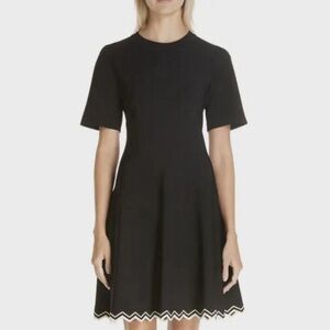 Proenza Schouler Black Dress with Zigzag Hem